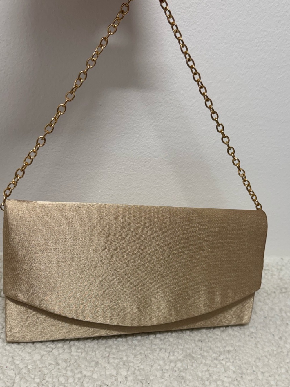 Gold Evening Clutch with Chain Strap